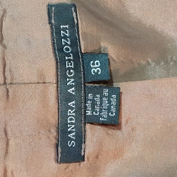 Sandra Angelozzie Women's Camel,Woolen Zippered Suit Jacket/Blazer,Size 36. - Picture 7 of 11